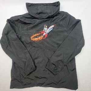 NWOT Embroidered astronaut rocket ship windbreaker